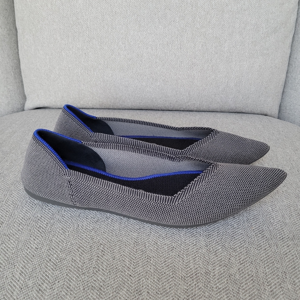 Rothy's The Point Size W9 Cloud Grey Birdseye Ballet Shoes